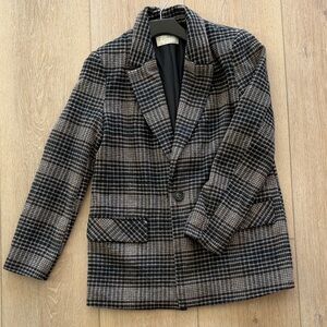 Z Supply Houndstooth Blazer in Black and Brown